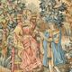 Louvières tapestry representing medieval scene