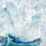 Sujetalibros de ágata azul. Brasil, 1990s.