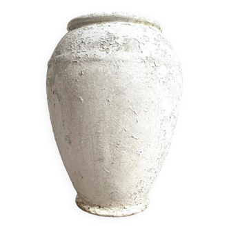 Planter, small whitewashed concrete pot, 1950s