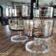 Lot de 5 coupes à champagne vintage Luminarc modèle Suède buvant en verre fumé