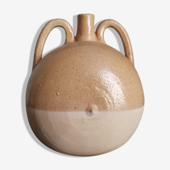 Vase soliflore français en grès émaillé / signature / céramique française / travail artisanal