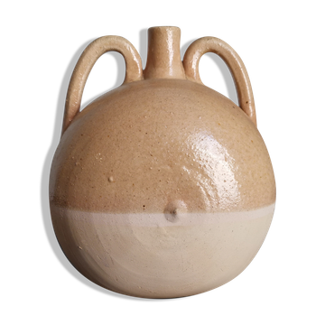 Vase soliflore français en grès émaillé / signature / céramique française / travail artisanal