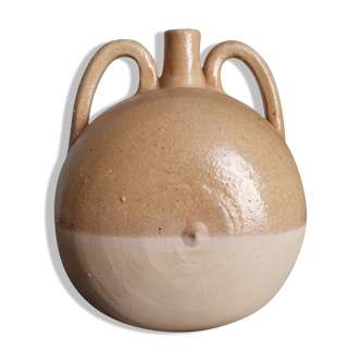 French soliflore vase in enamelled sandstone / signature / French ceramics / artisanal work