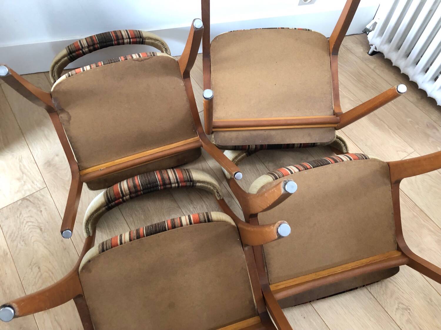 Series of 4 vintage Scandinavian style chairs
