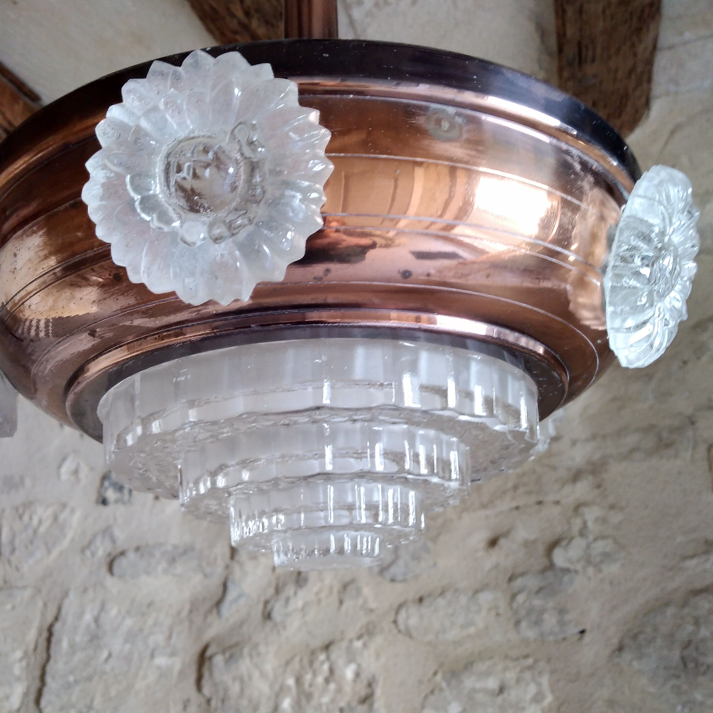 Art Deco pendant lamp glass building