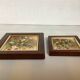 Pair of mini oil painting frames on isorel flowers by Magda Verschaeve
