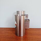 Space Age double wall lamp, in brushed aluminum, 1970s