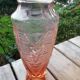 Vase verre rose