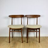 Chaises vintage Hałas beige bouclé - lot de 3