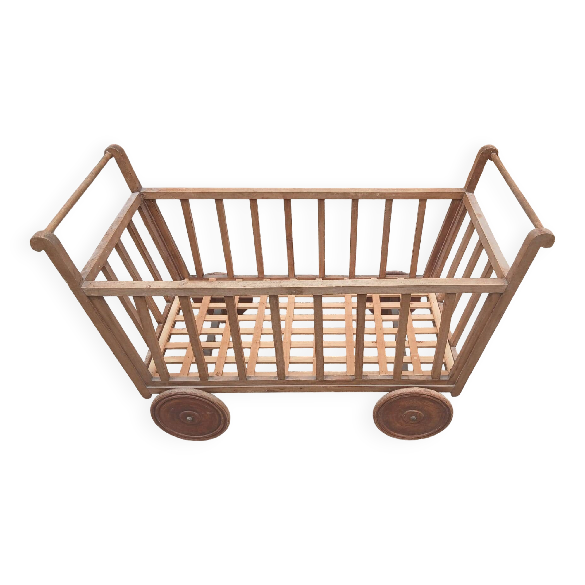 Large period cradle on wheels / Baker's cart, circa 1930-50