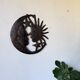 Brutalist metal wall sculpture "sun-moon"