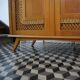 Cabinet vintage wood and rattan