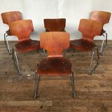 Set of 6 teak 1950 chairs