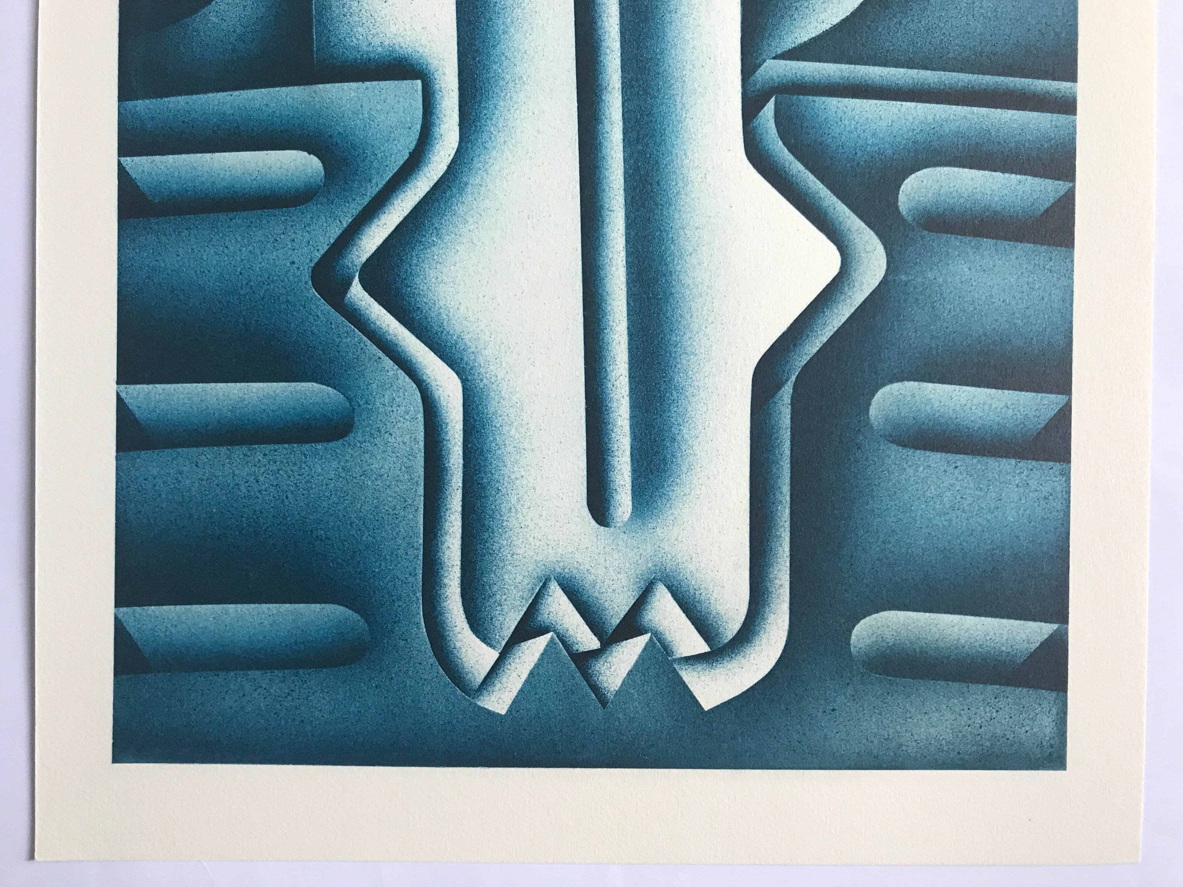 Original lithograph by Jacques Poli, Gazometers, 1978