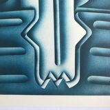 Original lithograph by Jacques Poli, Gazometers, 1978