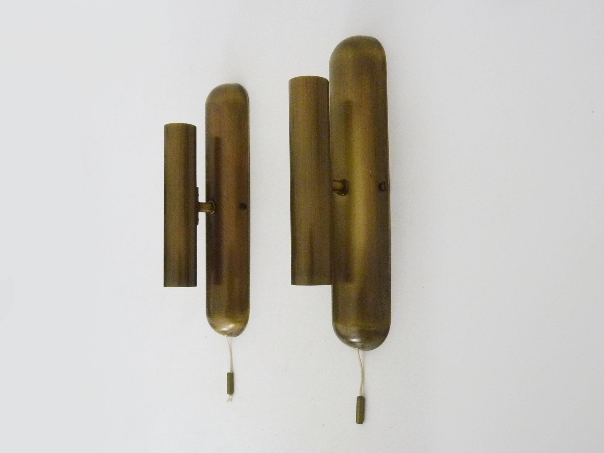 Pair of Je Fassung brass 2-light wall lights made in Germany