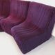 Vintage Snake modular sofa composed of 11 armchair modules and 3 velvet fabric poufs