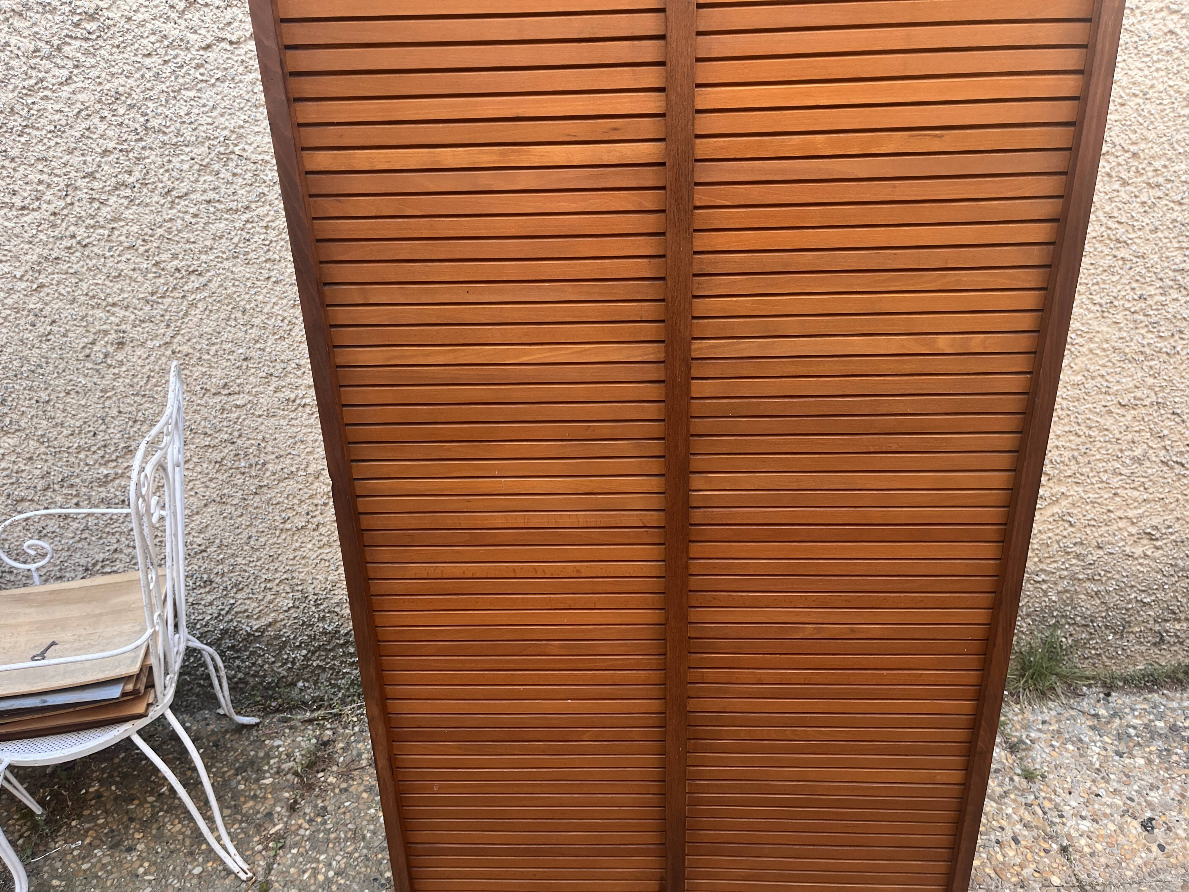 Classeur double à rideaux en bois Radia, années 50-60