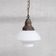Opaline and Brass French Pendant Light