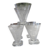 6 verres à eau Portieux Art Déco