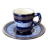 Tasse à café Henriot Quimper originale, design bleu vintage des années 1950