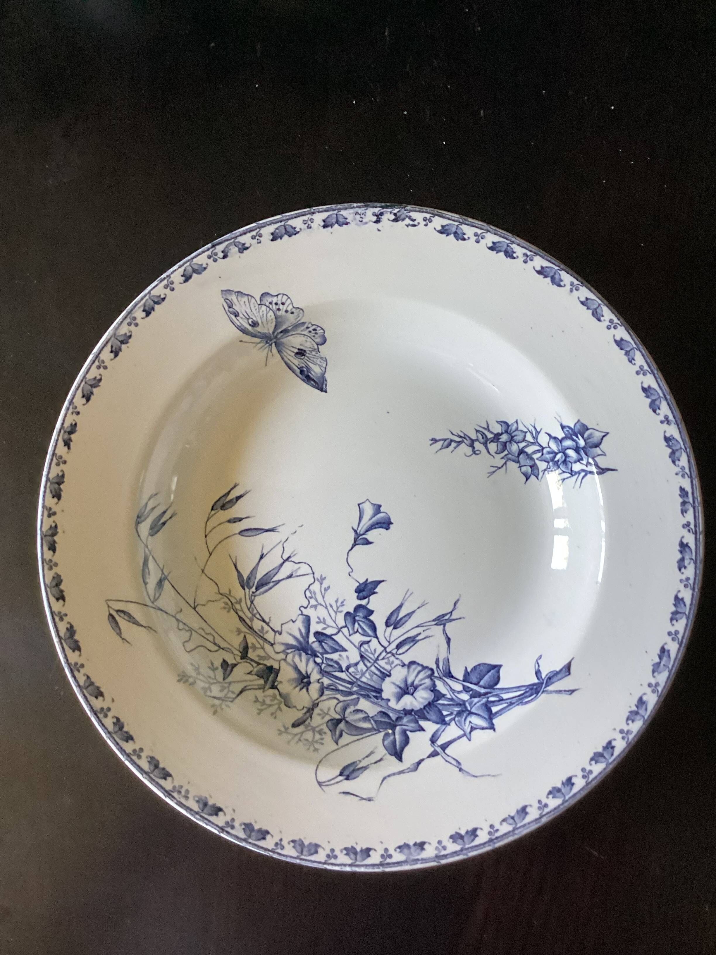 19th century Carmen iron earth soup plate dimensions: diameter -24 cm