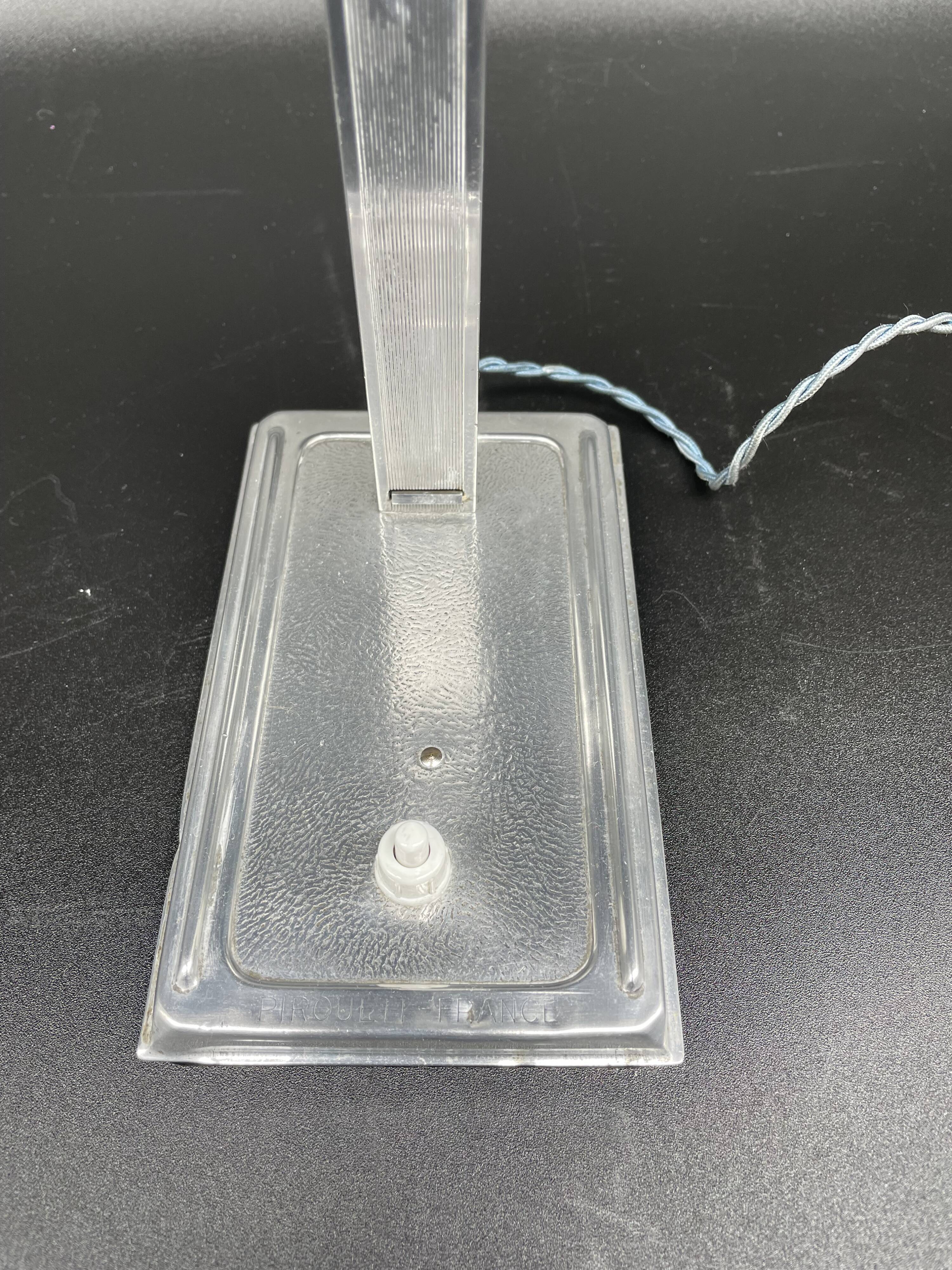 Vintage Pirouett France lamp, Art Deco, model patented in 1940, aluminum