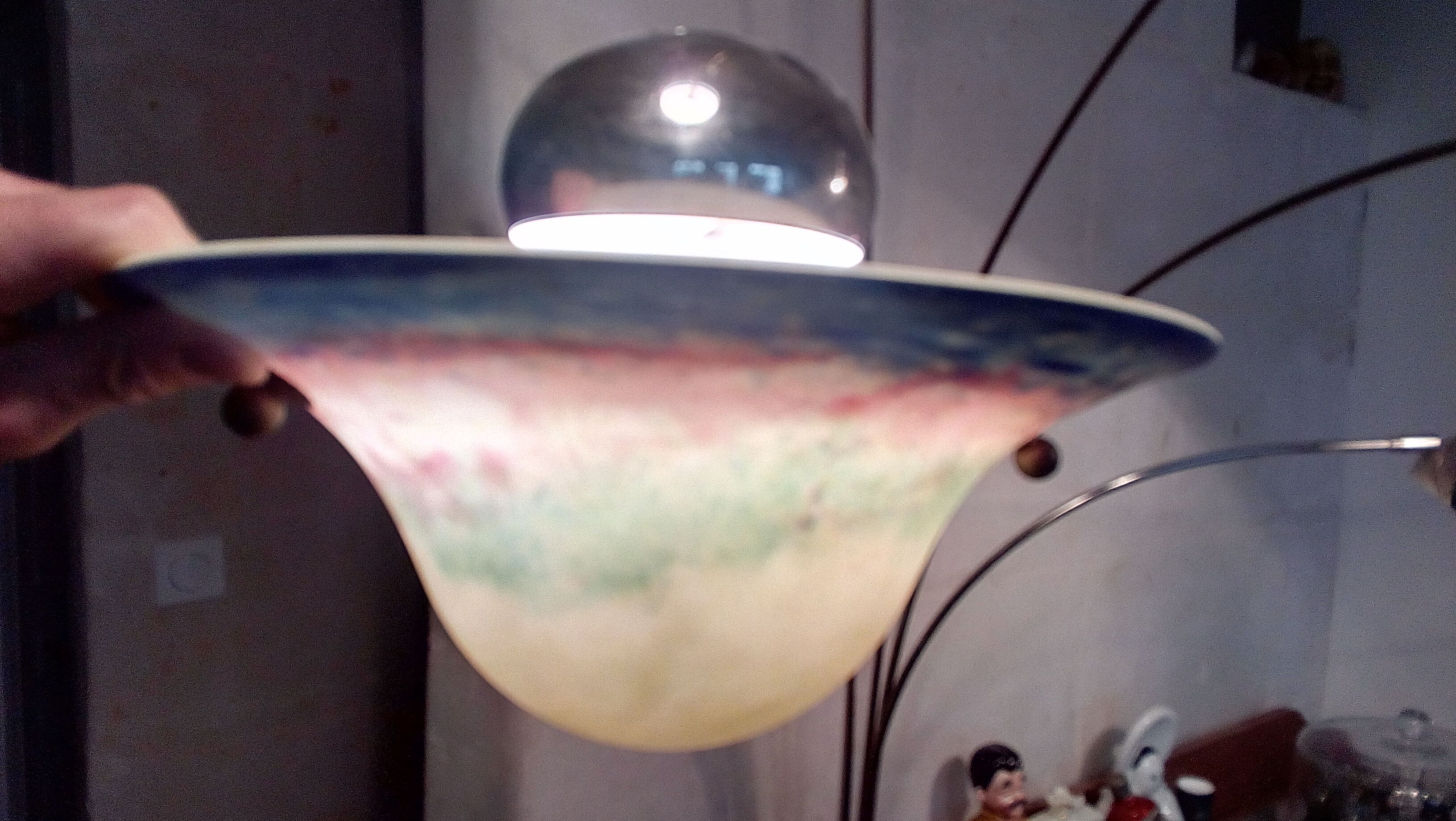 Duo of glass paste wall lamps
