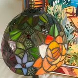 Tiffany style lamp vintage colourful flowers
