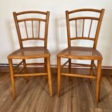 Paire de chaises cannées