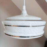 White clichy glass hanging lamp