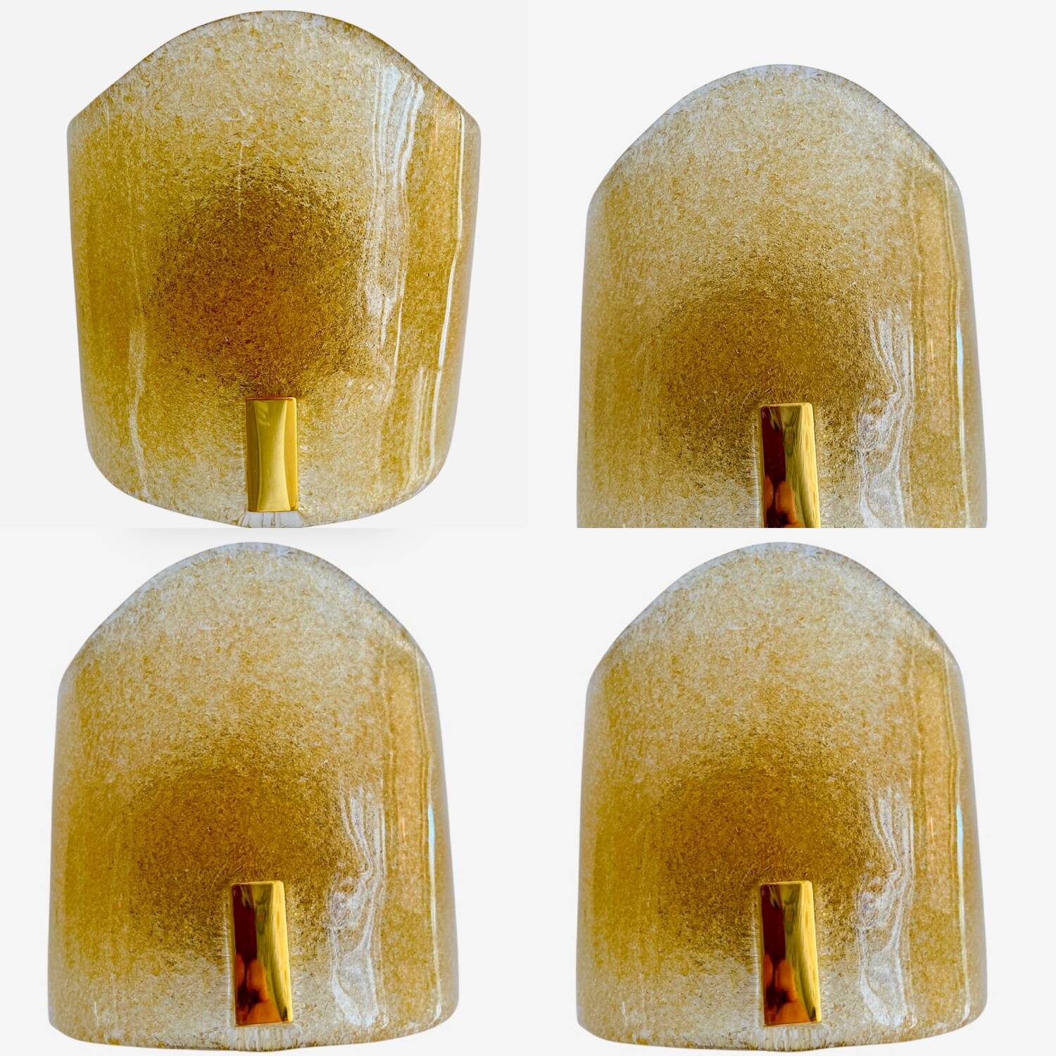 6 Murano glass sconces with gold inlays, Italy 1990