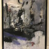Oil on canvas abstract contemporary work entitled "composition" signed duminil (frank)
