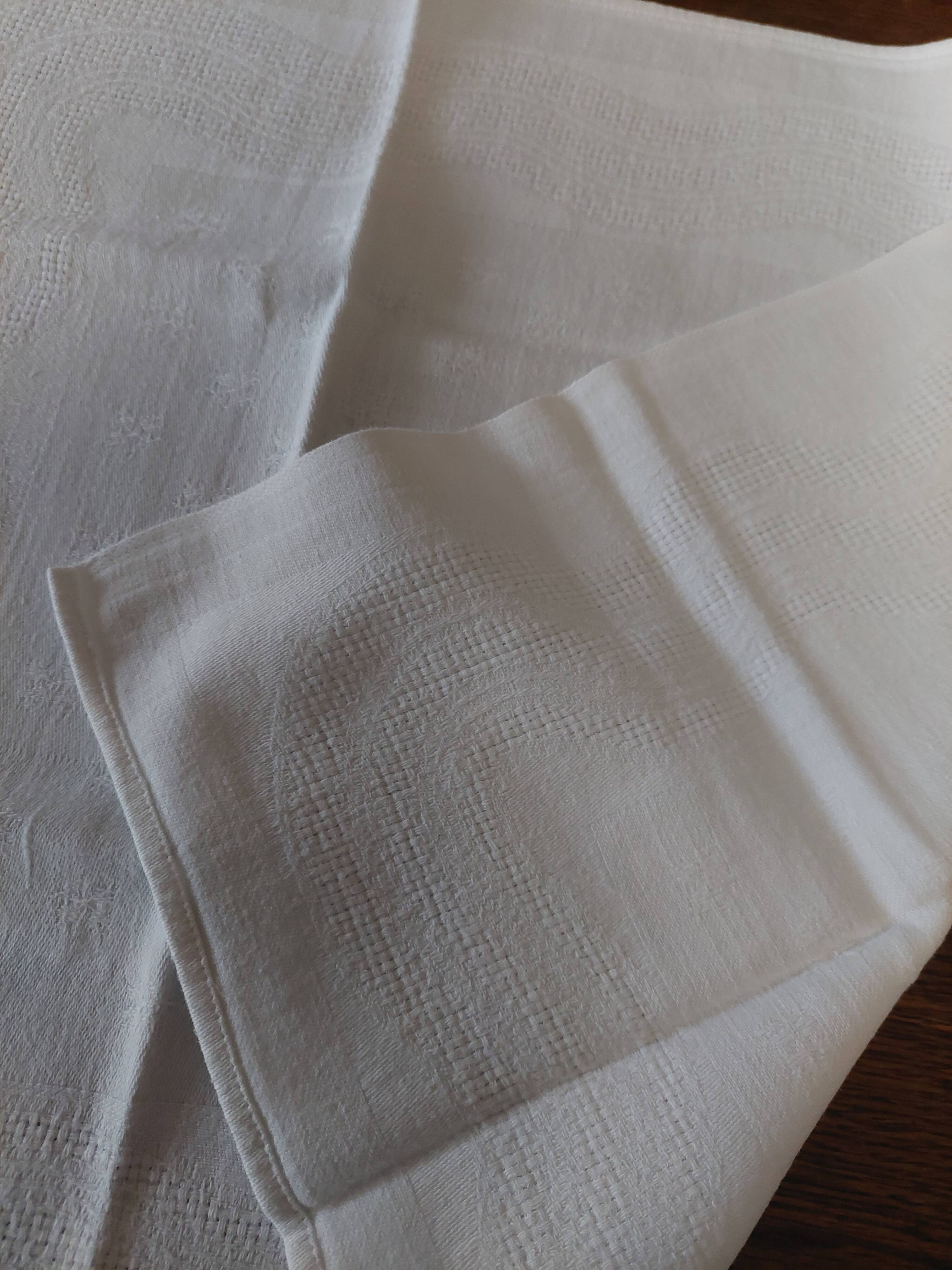 Pair of antique cotton damask napkins