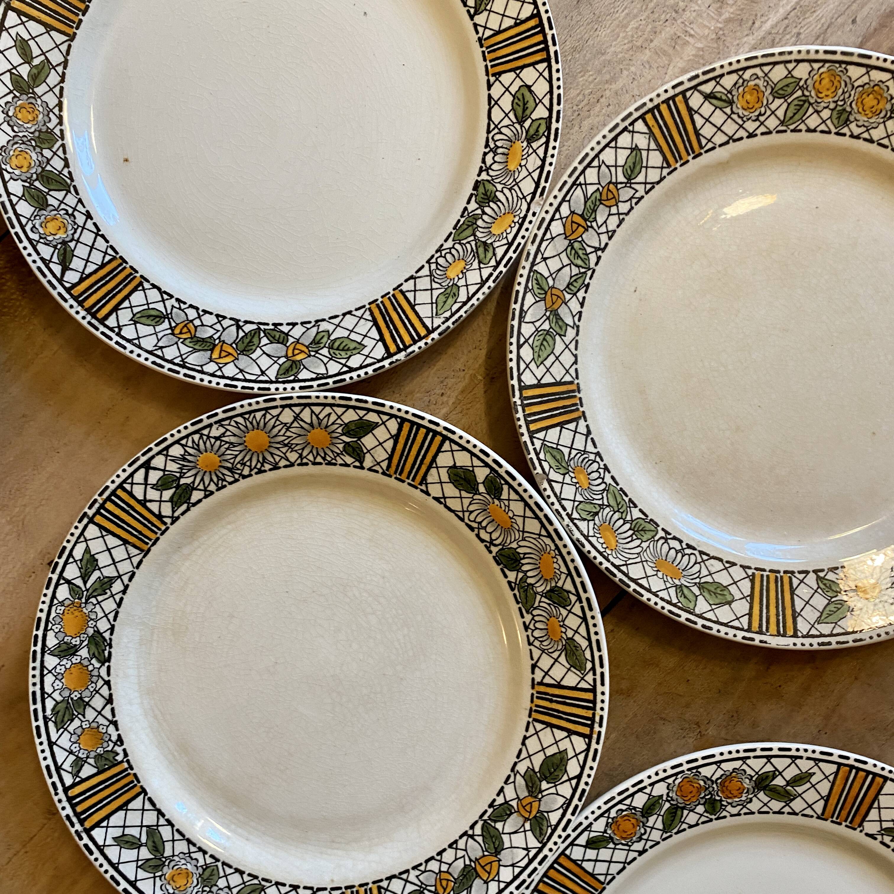Set of 6 vintage flat plates model Elisabeth from HBCM