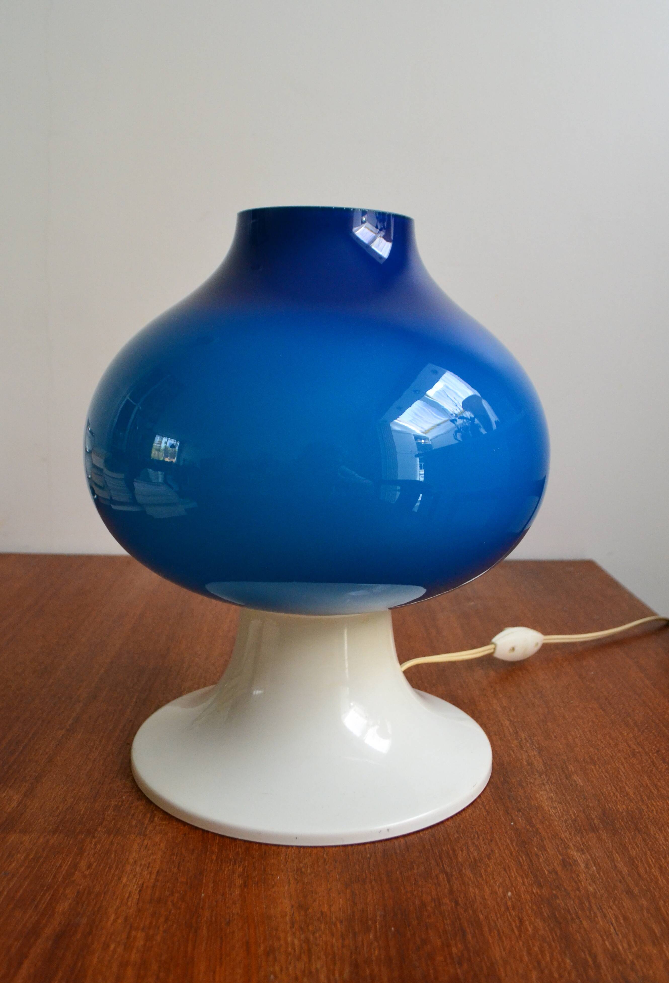 Scandinavian lamp Hans-Agne Jakobsson blue glass 60s