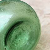 Single-flower vase in blown, bubbled glass, signed Biot