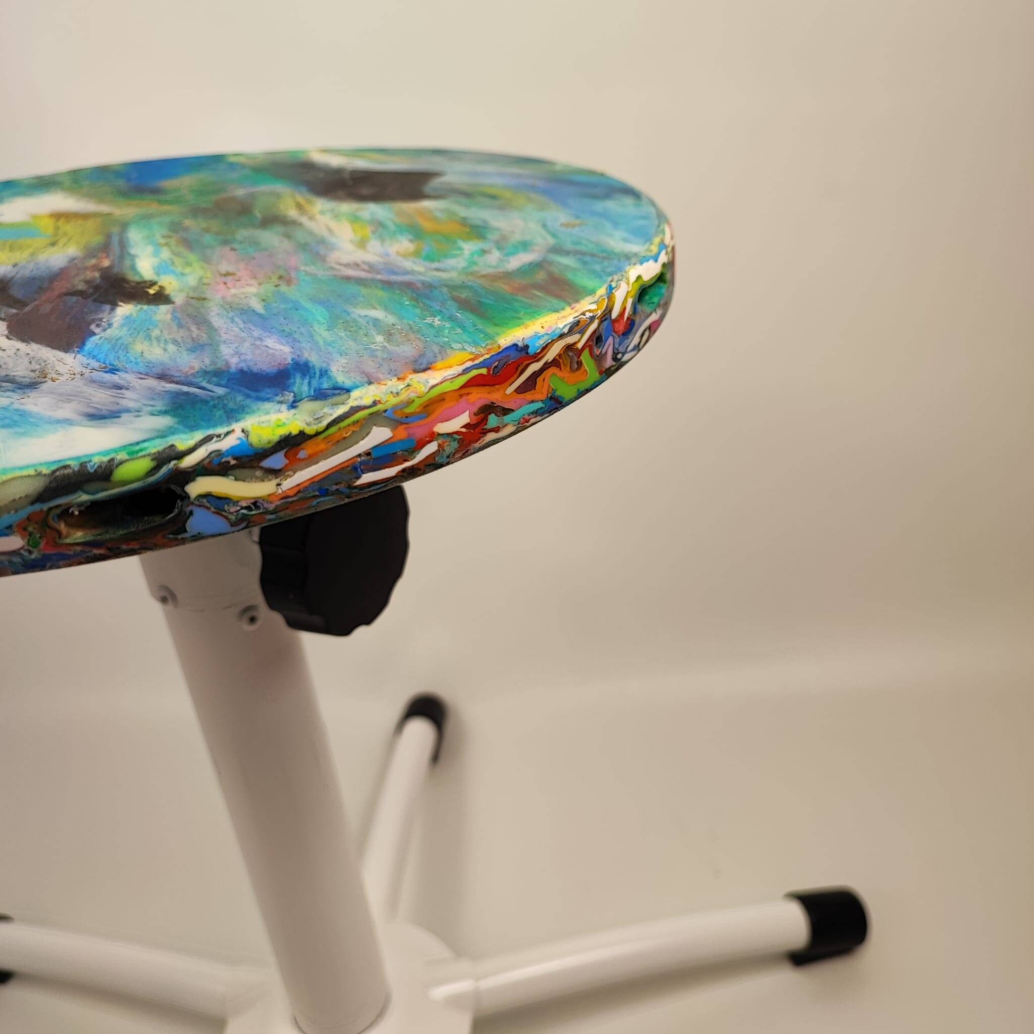 Recycled plastic school stool, 1970s