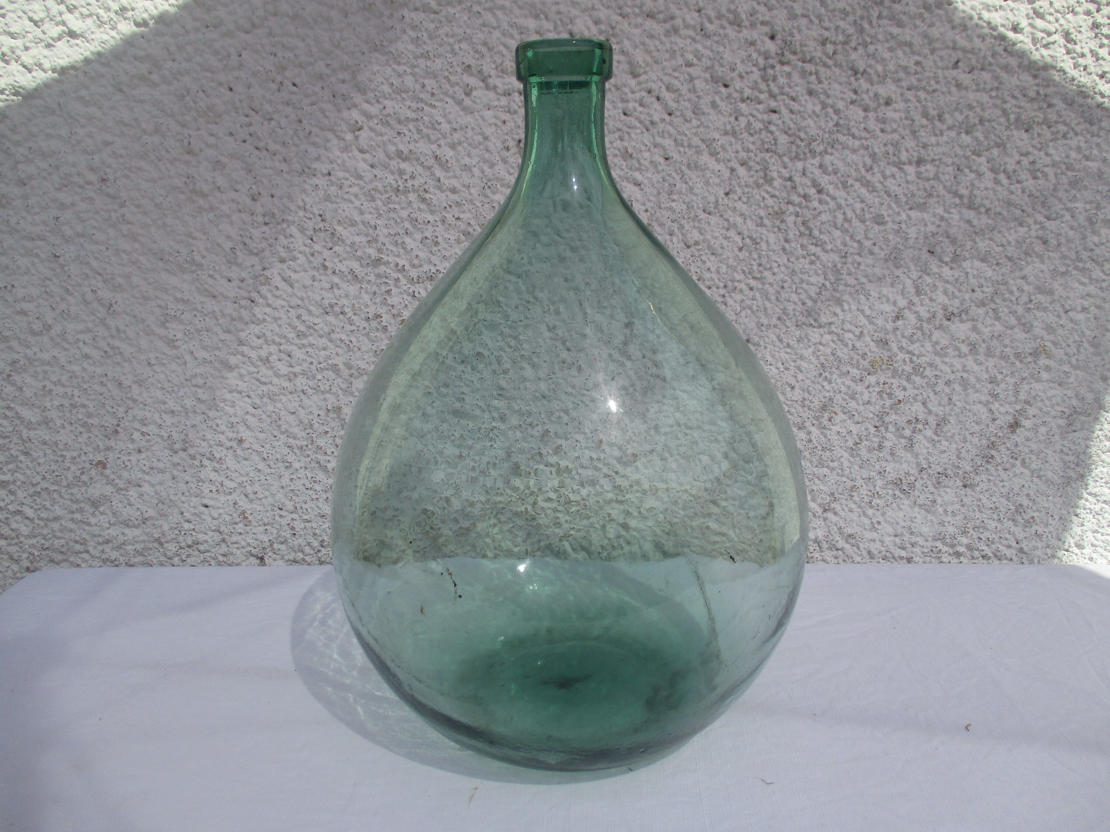 Canister dame-jeanne vdd glass molded green color 15 1/2 liters