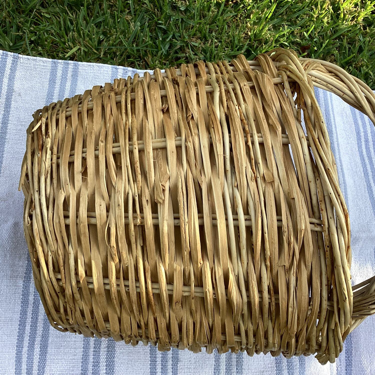 Large handcrafted wicker basket