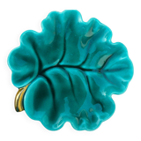 Empty cup pocket stylized leaf green ceramic enamelled verceram 1930 to 1940 n°4550