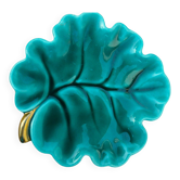 Empty cup pocket stylized leaf green ceramic enamelled verceram 1930 to 1940 n°4550