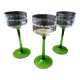 3 Grands verres à vin blanc d'Alsace  Décor meulé