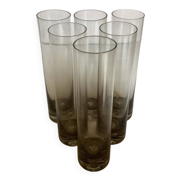 Six vases soliflores bulles style Kosta Boda
