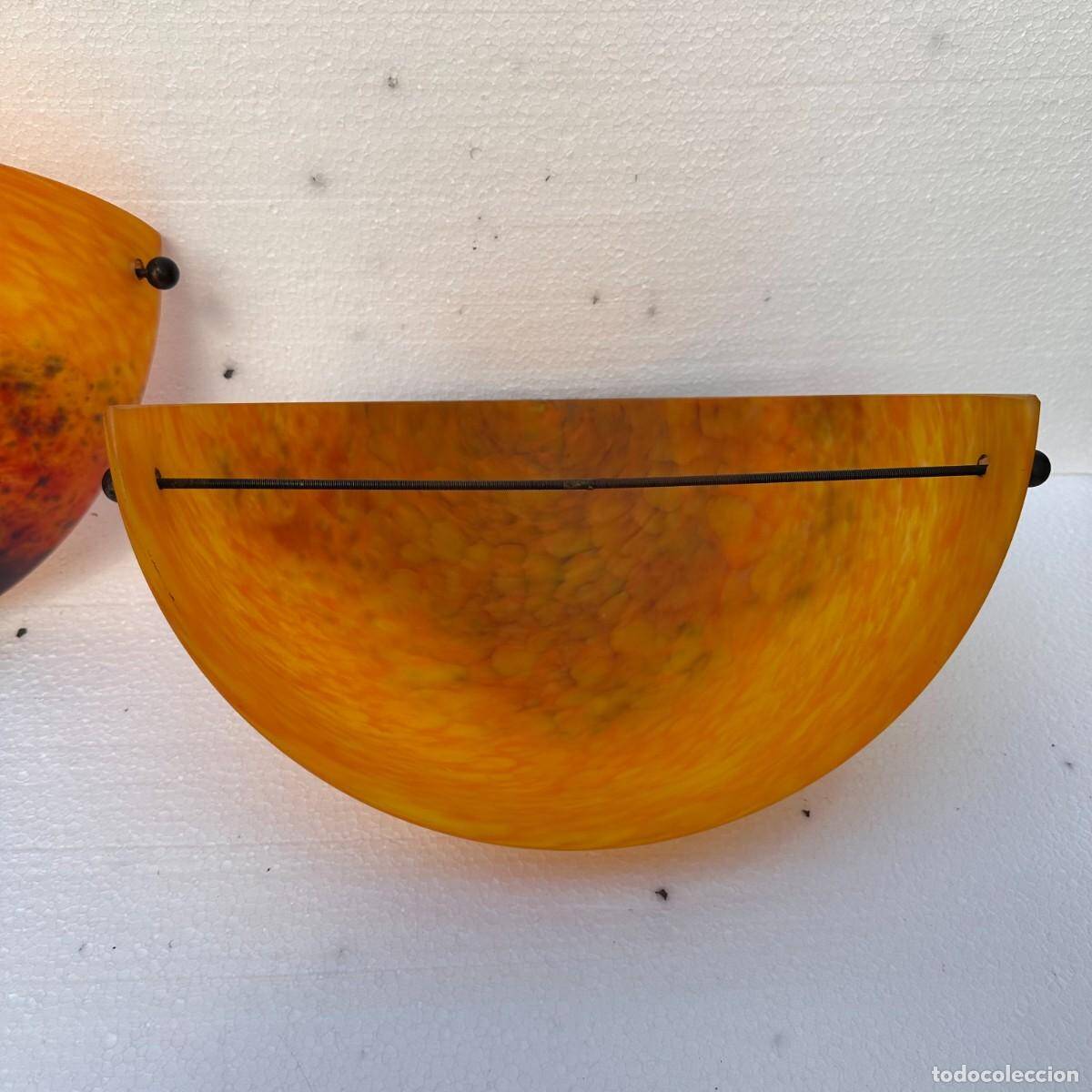 Pair of wall lights, bent glass, Patrick Crespin Le Verre Français, 90s