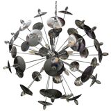 Brass cap and murano’s drops sputnik chandelier