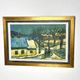 Mid Century Danish Oil on Panel – Winter Landscape – Erik Hilströml