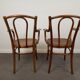 Paire de fauteuils bistrot en bois courbé