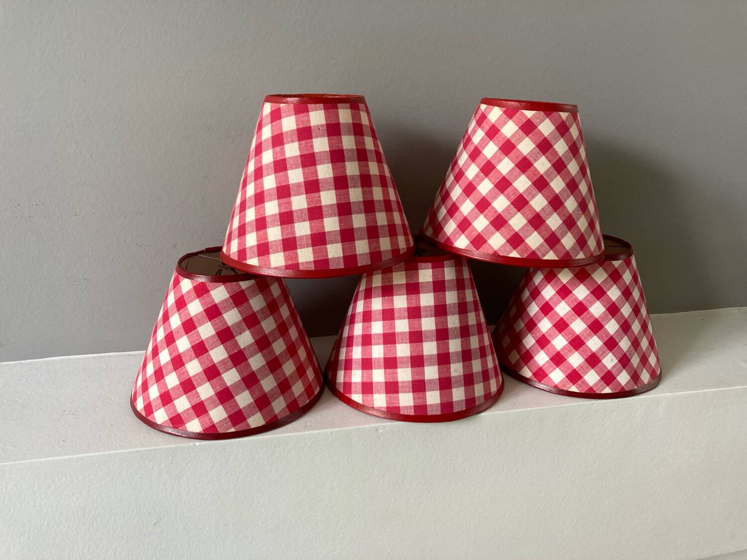 Vintage gingham lampshades