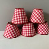 Abat-jours carreaux vichy vintage
